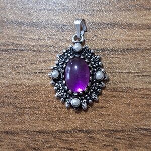 Sarah Coventry Vintage Purple and Silver Pendant